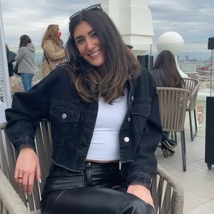 Zara cropped denim jacket